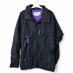 Vintage Columbia Radial Sleeve Ski Jacket – Black Teal Purple Men’s Large – 90s